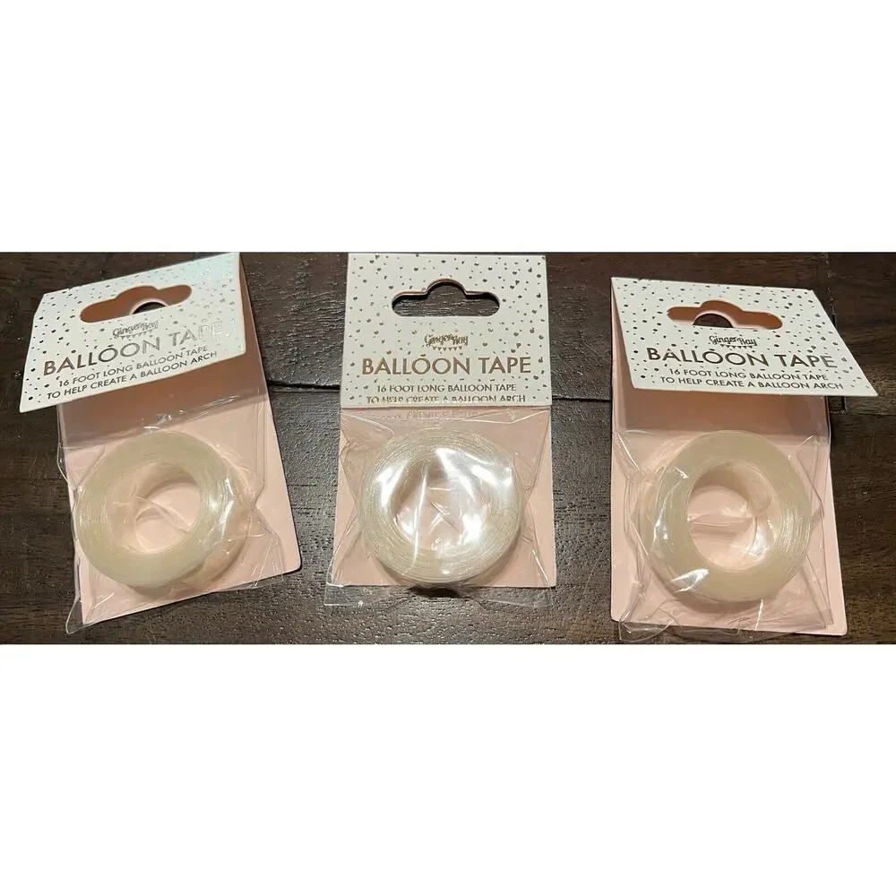 Ginger Ray Balloon Strip Arch Party Chain Plastic Tape String 3 Rolls 48ft NEW